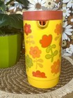 Vintage Alladinware Plastic Graphic Pitcher 2 25 Qt Retro Yellow Red Green