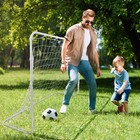 2pcs 6x4ft Portable Kid Soccer Goal For Backyard Practice Soccer Net Metal Frame