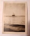 Vintage Photo Rockland Lake Light House 1920s New York W  Skeleton Light   Boat