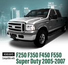 Led Headlight Fit Ford F250 F350 F450 F550 Super Duty 05-07   Drl Headlamps Asse