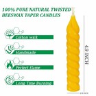 Natural Beeswax Taper Candles  5 Inch Spiral Bees Wax Tapered Candle 10 Pack    