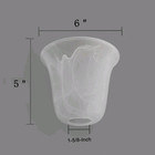 6 Bell Shaped Alabaster Glass Lamp Shade Replacement With 1-5 8-inch Fitter   