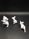 Vtg  Fine Bone China Trio Of Cute White Mice Figurines