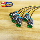 5pcs 10mm Led Metal Indicator Light 110v-220v Ac Waterproof Signal Lamp  green 