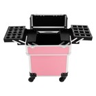 Rolling Makeup Train Case  Professional Aluminum Alloy Cosmetic Storage Organ   