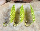 3 Pro Diamond Weedless Spoons Chartreuse Size 1-1 8 Oz Troll Cast Jigging Twitch