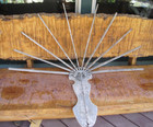 Vintage 1920 Primitive Antique Wood Clothes Drier 10 Arms Wall Mount Nice Petina