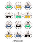 Monthly Baby Stickers  Bowtie Bodysuit Month Stickers  Boys  Mustache  Gentleman