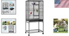 Durable Black Wrought Iron Large Bird Cage With Easy-clean Design And Casters