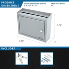 Barska Cb12710 Key Lock Easy Wall Mount Multi-purpose Steel Drop Off Mailbox