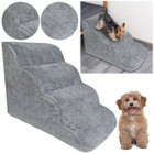 4 Tiers Dog Steps Pet Stairs Foam Dog Ladder Ramp For High Bed Couch Older Pet