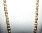 Vtg Estate Light Gold Encircled Baroque Pearl 20  Necklace With 14k Gold Clasp