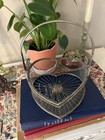 Vintage Wire Heart Shaped Basket Rustic Farmhouse Shabby Chic Country Decor