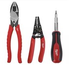 Milwaukee Lineman s Pliers Wire Stripper Screwdriver Hand Tool Kit 3 Piece Set
