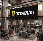 Volvo Prancing Moose Flag Banner 71x24  Garage Sign Workshop Man Cave Wall Decor