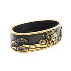 Fuchi Soten Depiction Of A Battle Scene Shakudo Japanese Antique Sword Fitting