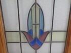 Antique British Pub Style English Hanging Window Frame Leaded Stained Glass 
