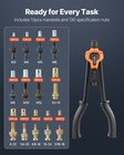 Vevor Rivet Nut Tool Kit Rivnut Tool Kit 17-inch Two-handed 13 Mandrels 130 Nuts