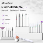 21pcs Nail Drill Bit Set  Professional 3 32   Ceramic Diamond Carbide Acrylic Ge