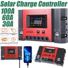30a 60a 100amp Pwm Solar Charge Controller Solar Panel Battery Regulator Rv Boat