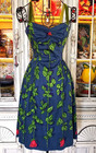 Vintage Betsey Johnson New York 90s Rose Floral Velvet Milkmaid Tea Slip Dress S