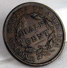 1835 C1 Small Date Classic Head Half Cent Free S h  Brilliant Coin Fine Lines