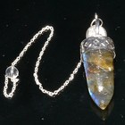 45-55 Mm Natural Labradorite Beaded Bullet Dowsing Pendulum Reiki Healing Energy