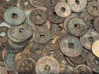 Ancient Chinese Bronze Cash Coins Unsearched Uncleaned Group Lots Of 10