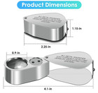    40x Jewelers Loupe Led Magnifying Glass Jewelry  Coin  Pocket Magnifier   