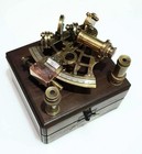 Vintage Maritime Brass Nautical 5 Inch Sextant With Wooden Box Marine Gift Item
