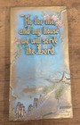 Antique vintage A e  Mitchell Art Co Metal Plaque  As For Me And My House  read 