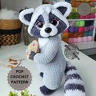 Raccoon Crochet Pattern Pdf     Amigurumi Diy Plush Toy     No-sew  Easy Beginner