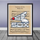 Framed Let s Go White Sox Chicago Vintage Baseball Sheet Music Logo Print Gift