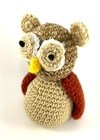 Handmade Crochet Stuffed Animal Owl Brown Tan Rust Plush 7 5  L