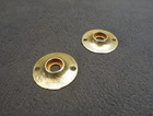 Pair Antique Victorian Round Plain Cast Iron Mortise Door Escutcheons Roses