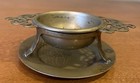 Vtg Ht s Epns Handled Tea Strainer And Base Plate Unpolished Made In England