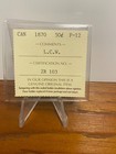 1870 Canada 50 Cents  925 Sterling Silver Coin Iccs Graded F-12 Lcw Low Mintage