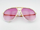 Vintage Alpina M1 Large White Gold Sunglasses W germany Rare Tr5 Miami Vice