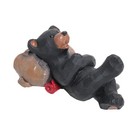 Carved Wood Look Resting Hiking Bear Figurine 4 5-inch Polyresin Home Decor
