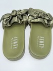 Fenty By Rihanna Puma Green Slides Sandals Satin Bow Size 8