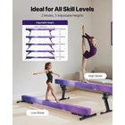Uimoso 8ft Adjustable Folding Gymnastics Balance Beam In Galaxy Purple Pink