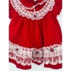 Vintage Red Velvet Lace Baby Dress 12 Months Holiday Victorian Rn 16954 Roses