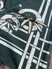 Japanese Furoshiki 42  Cotton Wrapping Cloth Scarf Japan Vtg Green   Gold