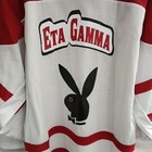 Athletic Knit Eta Gamma Jersey Adult Medium White Red V Neck Thick Knit Playboy 