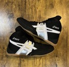 Asics Matflex 2 Black silver Rare Wrestling Shoes Size 10 5