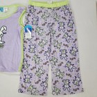 It s Happy Bunny Girl s Pajamas Pjs Shirt Pants Purple Green New Nos Sz 10 - 12