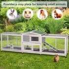 94 5   Rabbit Hutch Bunny Cage Two Run Cage Outdoor Wooden Small Animal House
