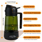 16oz Olive Oil Dispenser Glass Bottle 2 In 1 Sprayer Pourer For Kitchen Cooking