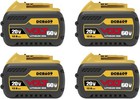 4 Pack Dcb609 For Dewalt Flexvolt 20v 60v 12ah Max Li-ion Battery Dcb207 Dcb606