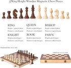 15  Magnetic Wooden Chess Set     Handmade Staunton Pieces  Folding Travel Board